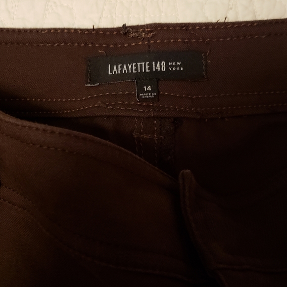JUST REDUCED Lafayette 148 brown slacks - Picture 5 of 8